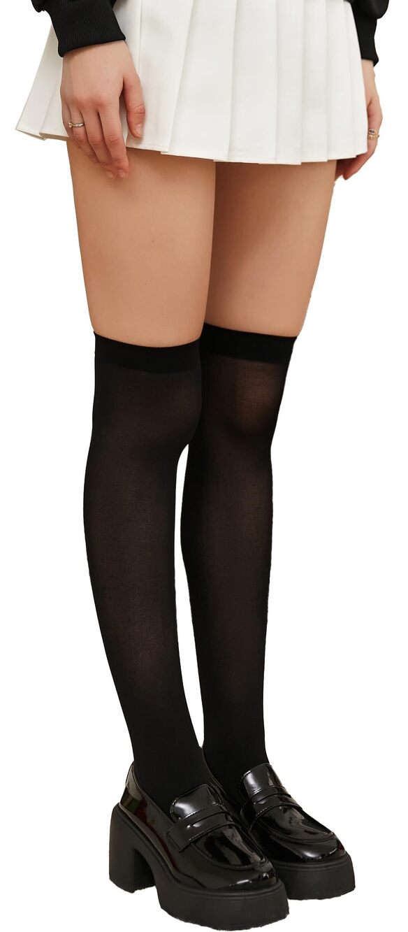 9255 Black Thigh High Stockings  Black Stockings for Halloween Christmas